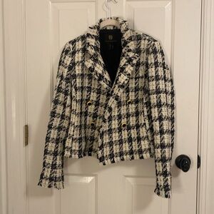 House of Harlow 1960 Houndstooth Tweed Blazer Size Small S